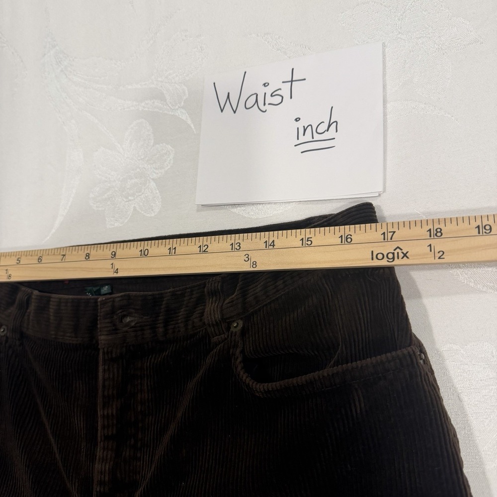 Y2K Polo Ralph Lauren Jeans Co. Size-14/P Womens Corduroy Pants Brown - Picture 4 of 16